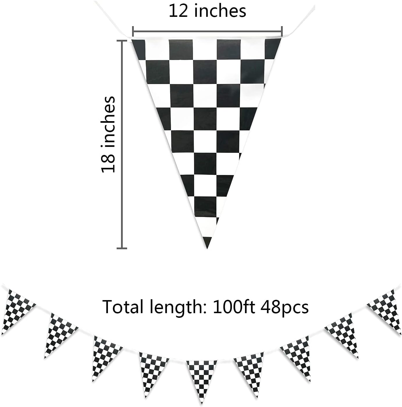 Black and White Checkered Flag Banner