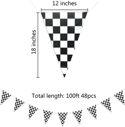 Black and White Checkered Flag Banner