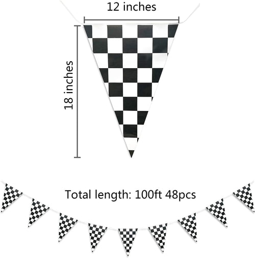 Black and White Checkered Flag Banner