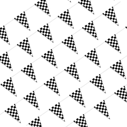 Black and White Checkered Flag Banner